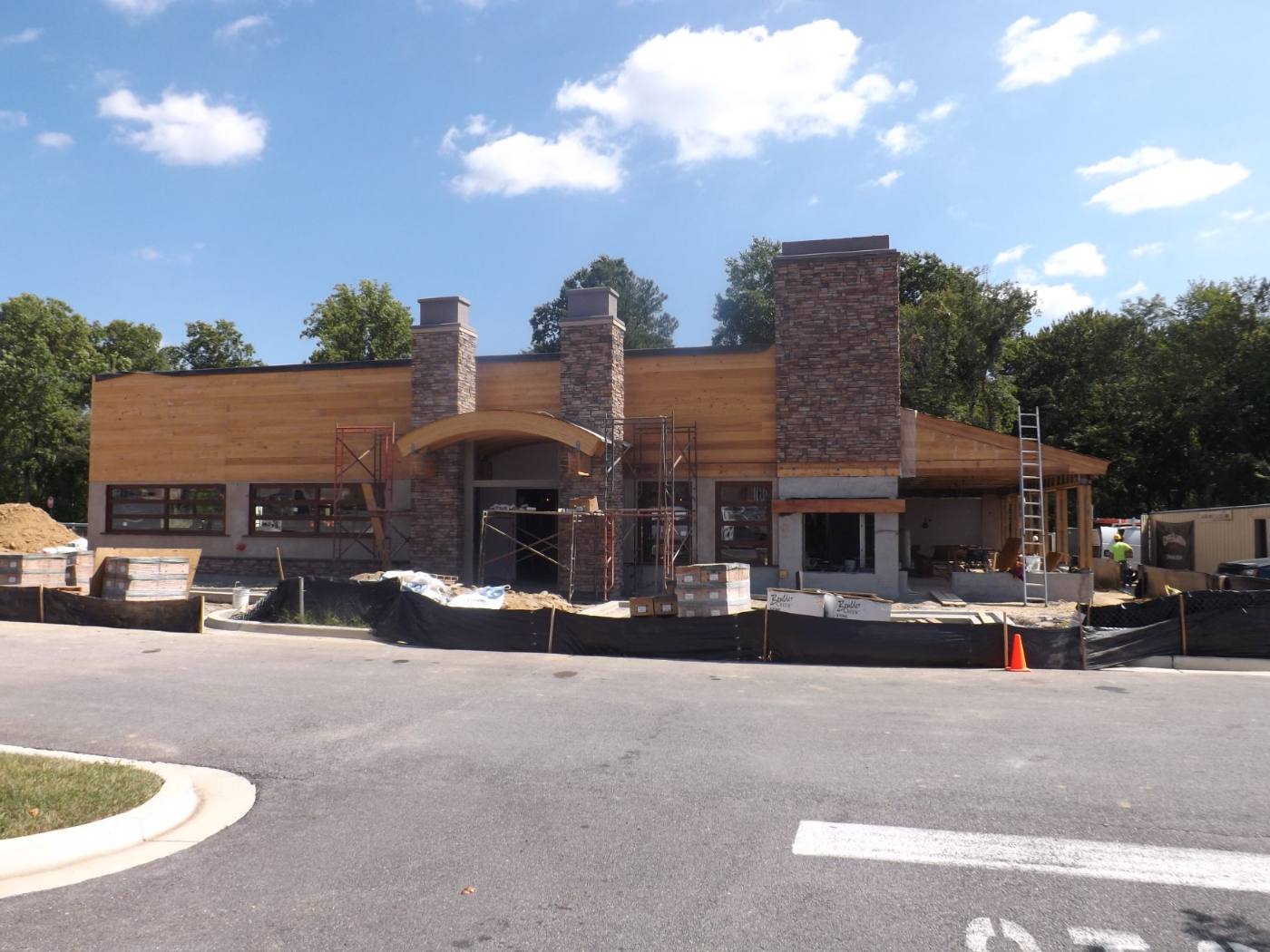 Full-service restaurant in construction — side view
