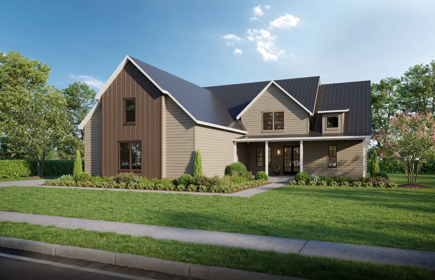 Modern farmhouse single-family home