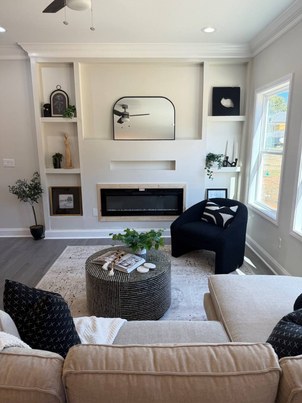 Custom built-ins and fireplace